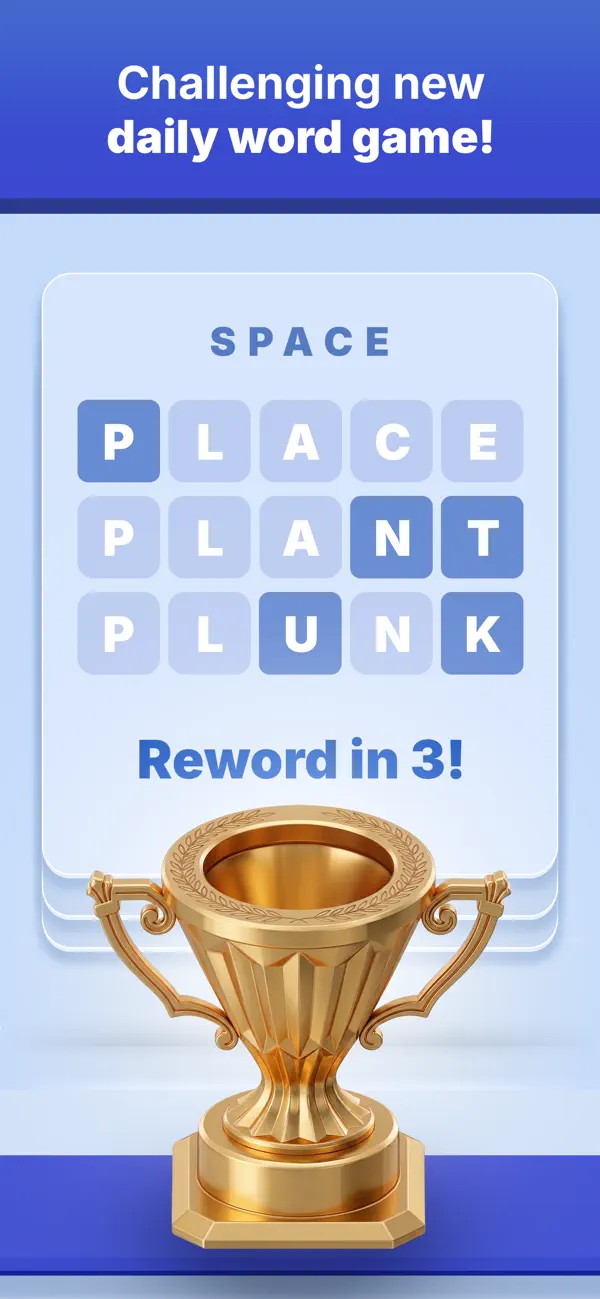 Daily Reword gameplay screenshot showing a daily puzzle