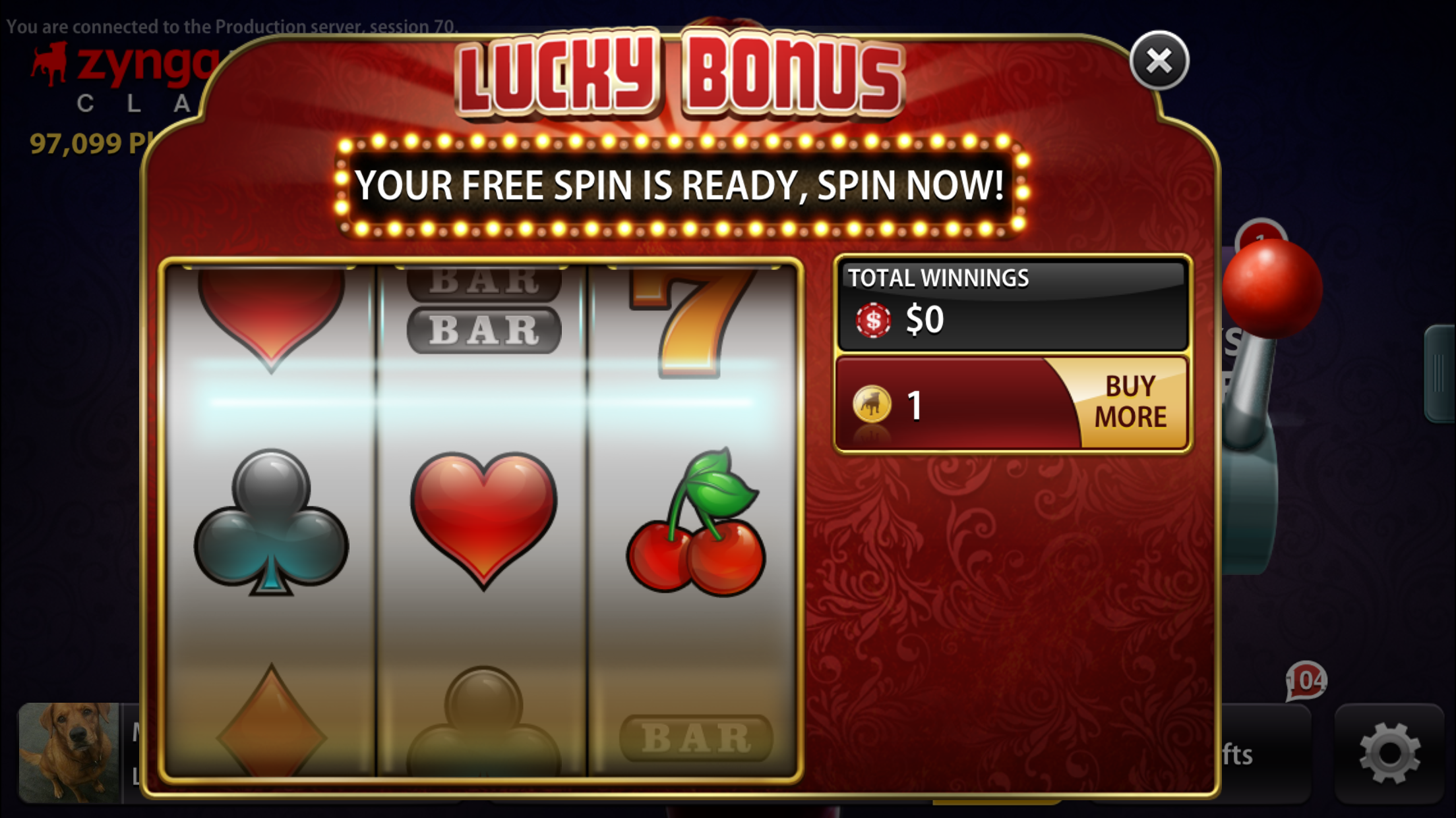 Zynga Poker Lucky Bonus daily free chips mini game