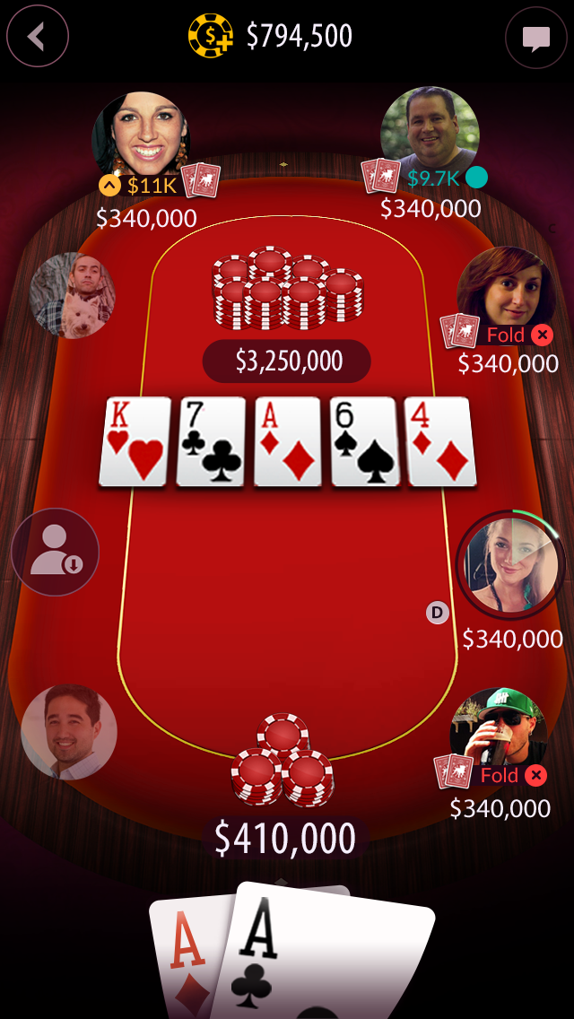 Portrait-mode Zynga Poker table concept